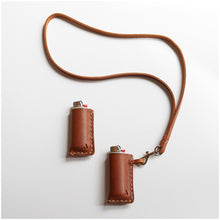 Load image into Gallery viewer, Lighter & leather cover on lanyard
